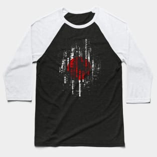 Cyberpunk Japanese Flag - Neon Tokyo Baseball T-Shirt